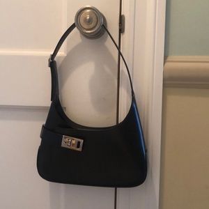 Ferragamo black leather bag.